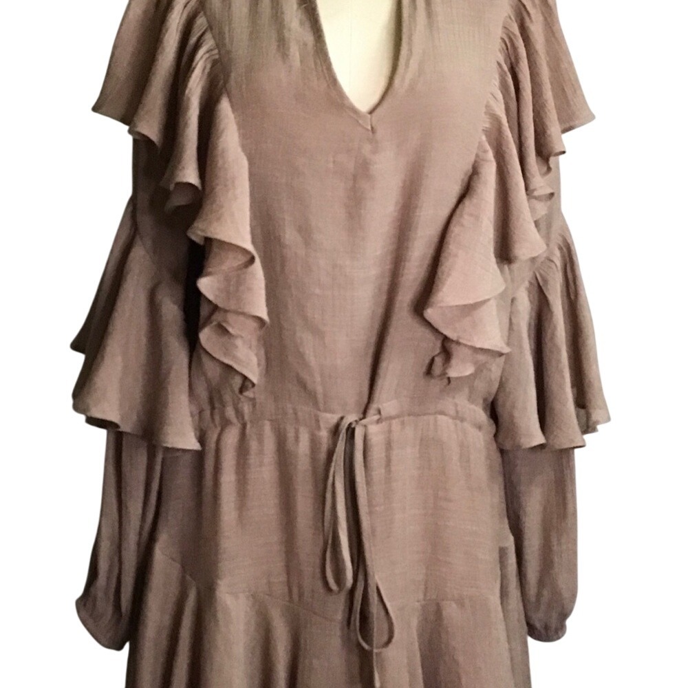 FLAWLESS Women's Boutique Boho Ruffled‎ Minidress, long sleeve,whimsy, fairycore